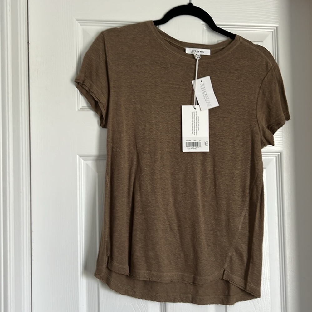 NWT Frame Easy True Linen Short Sleeve Tee - Picture 2 of 6